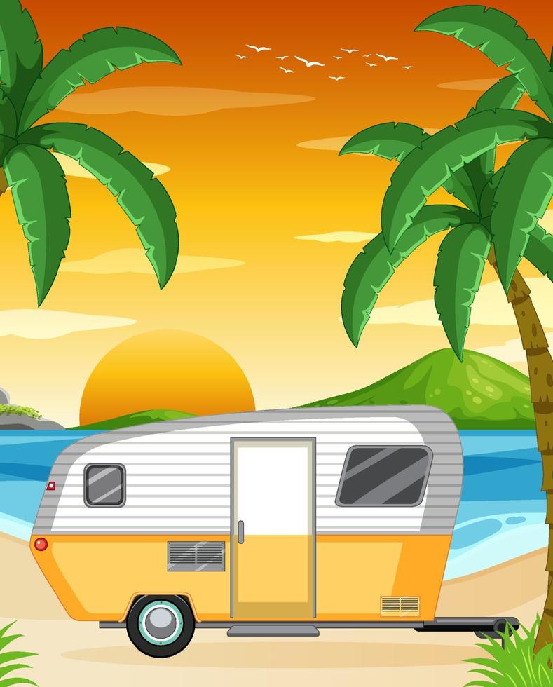 Road trip summer vacation on the beach vector