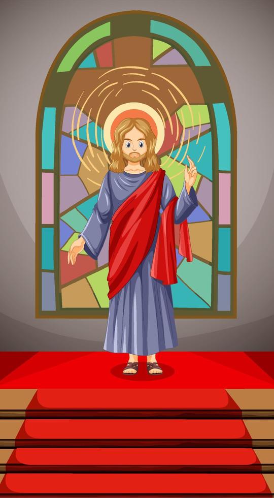 jesucristo en estilo de dibujos animados vector