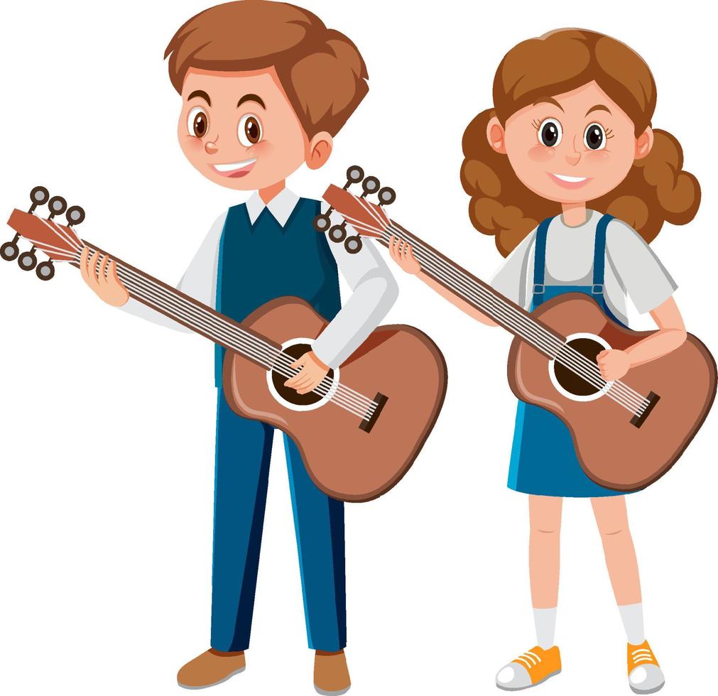 Musician cartoon character on white background vector