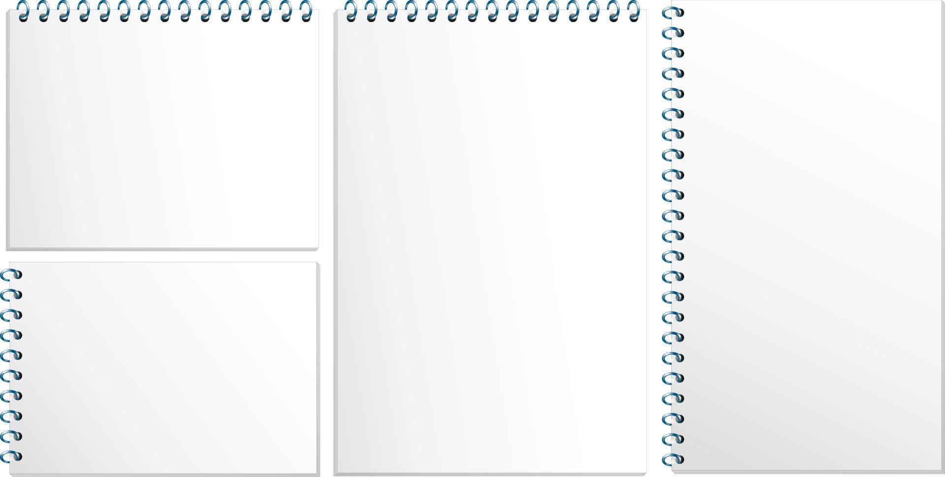 Set of black note page vector