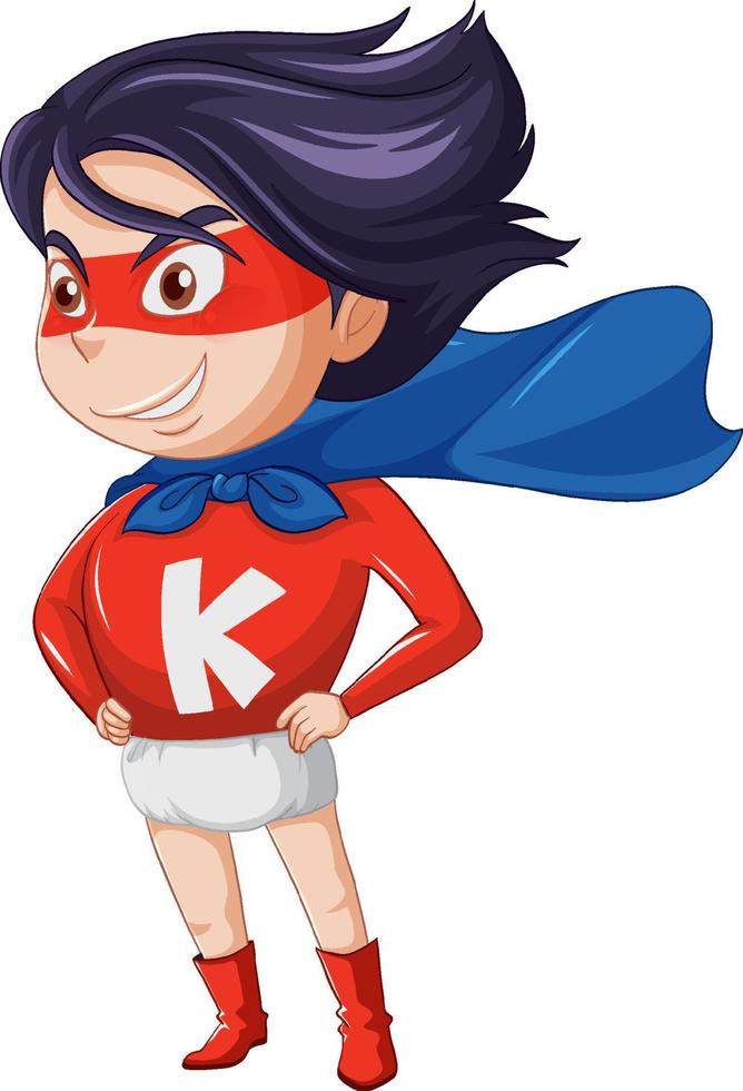 Little boy in superhero costume vector