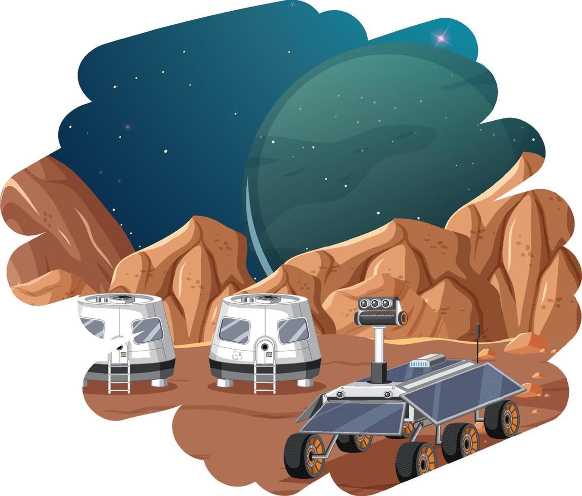 Isolated scene with space settlement vector