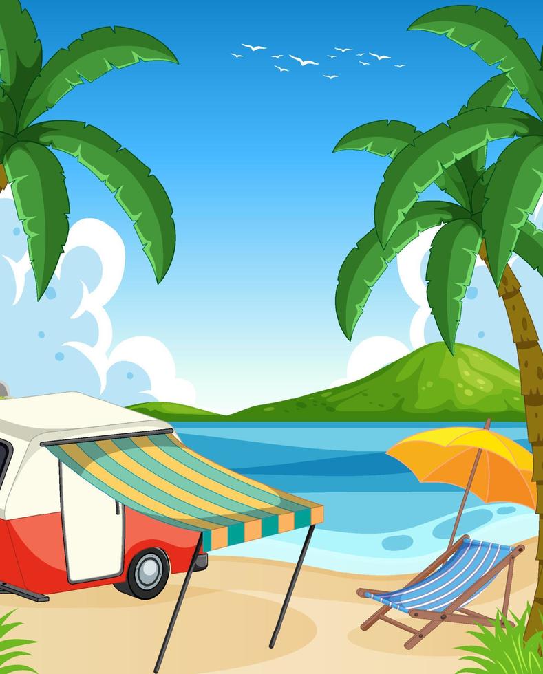 Summer vacation on the beach background vector