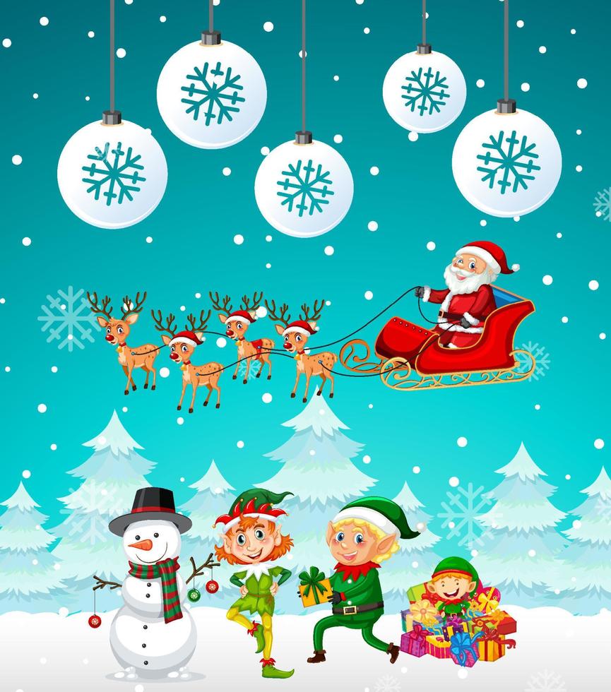 Snowy Christmas poster template design vector