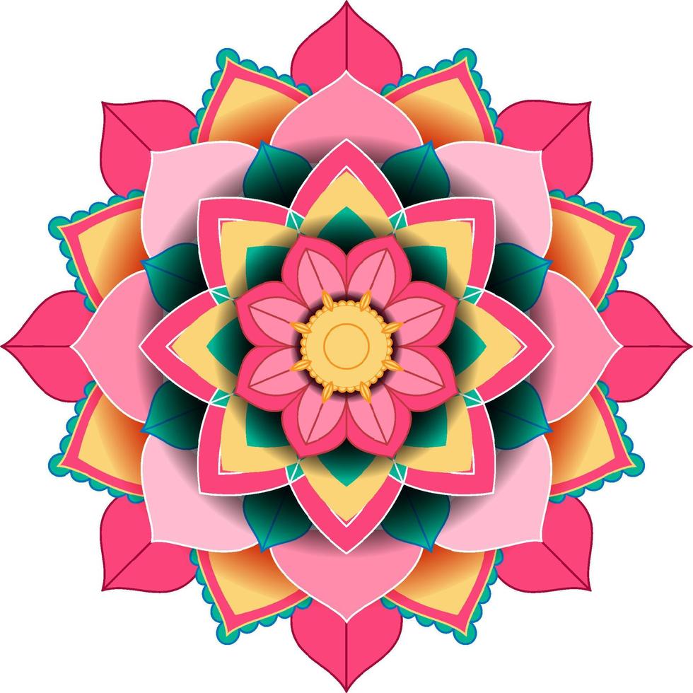 Vintage mandala with thin lines vector