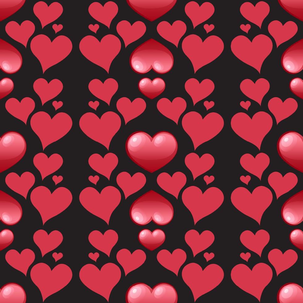 Seamless red heart pattern vector