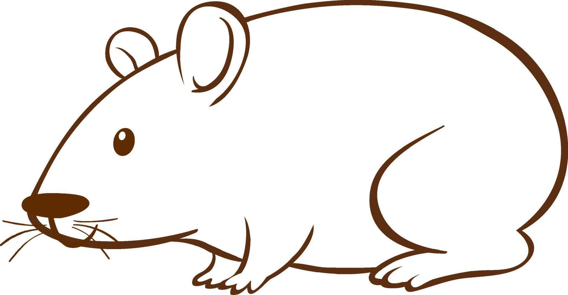 Guinea pig in doodle simple style on white background vector