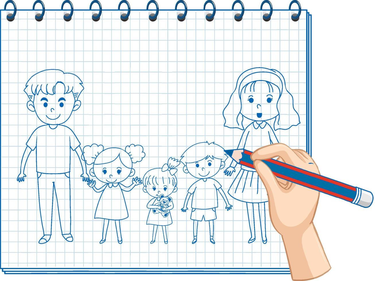 A notebook with a doodle sketch design at the cover page vector