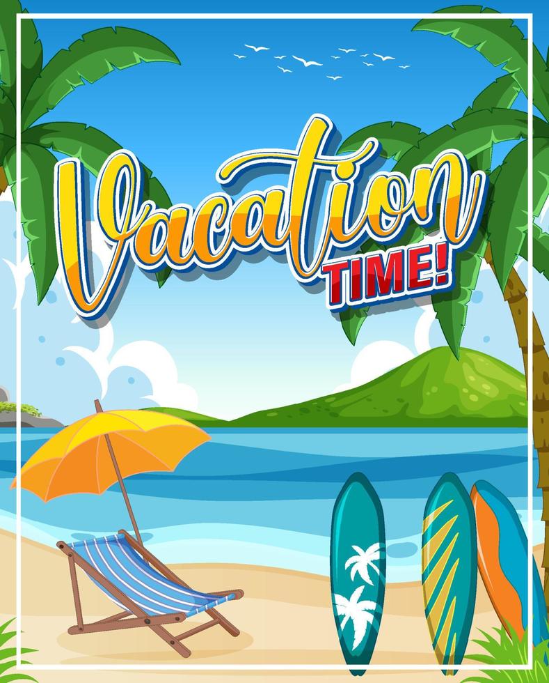 Summer vacation on the beach background vector