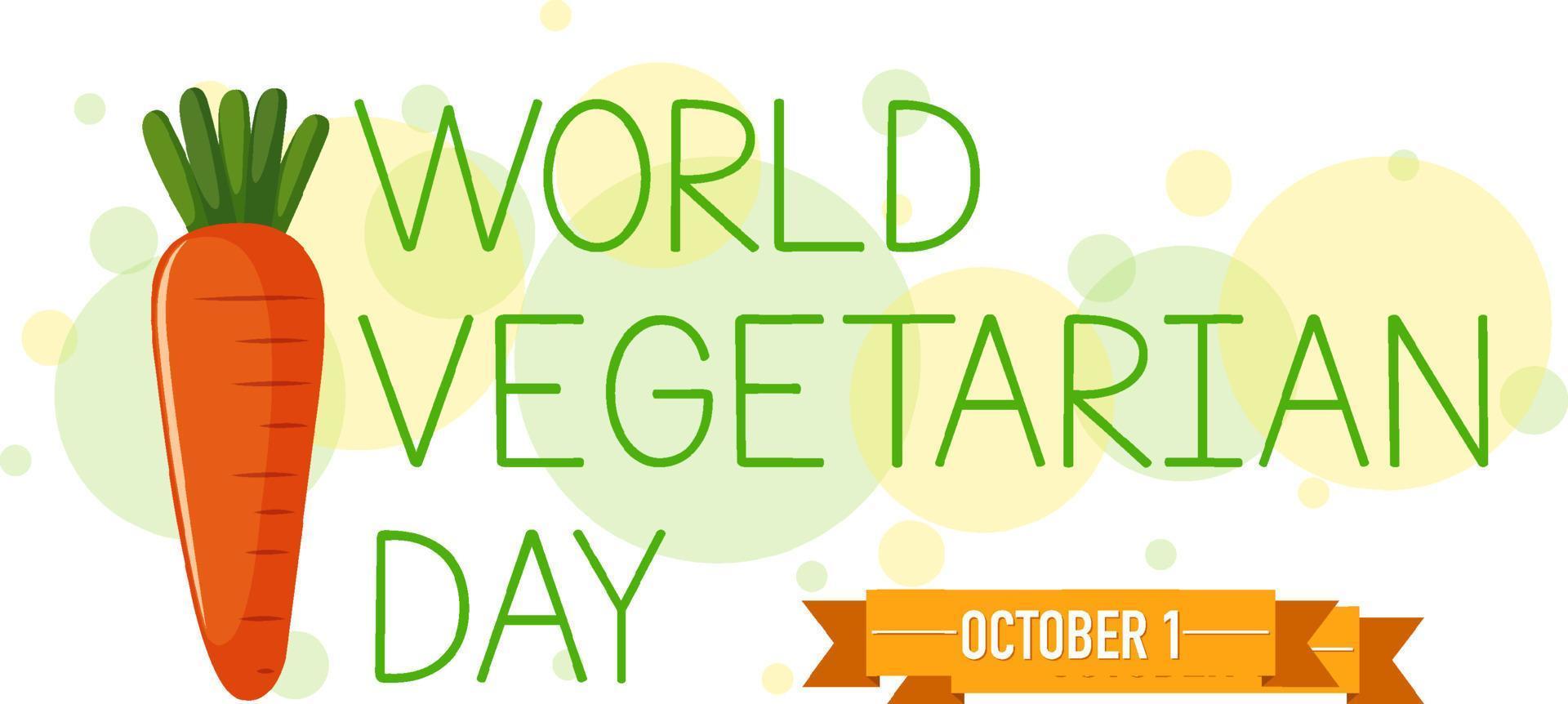 logotipo del día vegetariano mundial con una zanahoria sobre fondo blanco vector