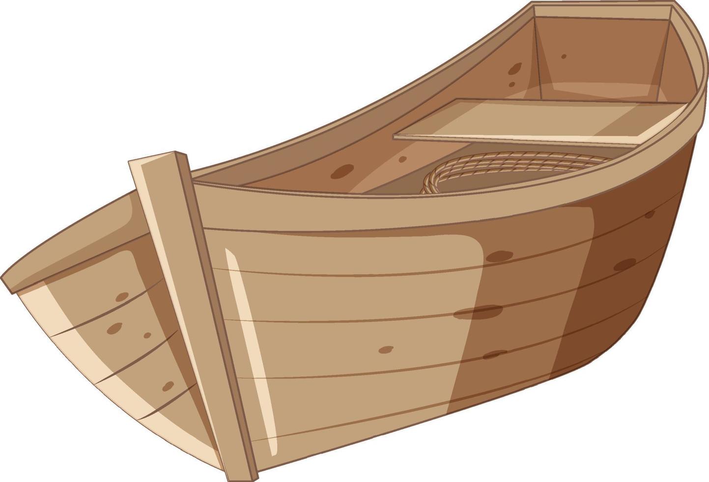 An old wooden boat on white background vector