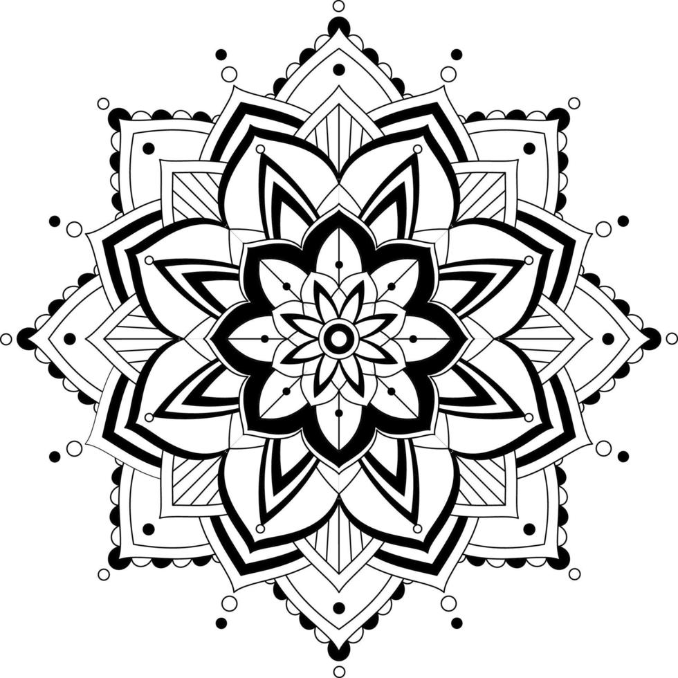 Vintage mandala with thin lines vector