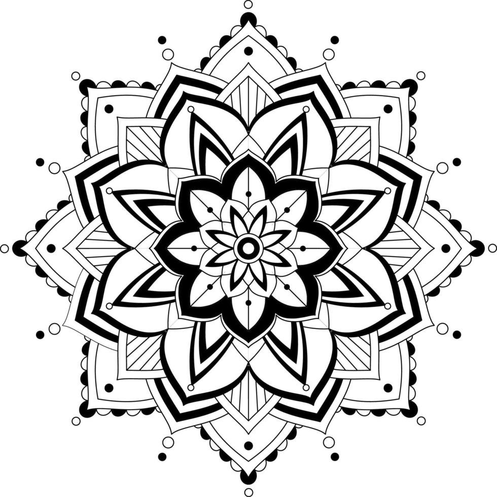 mandala vintage con líneas finas vector