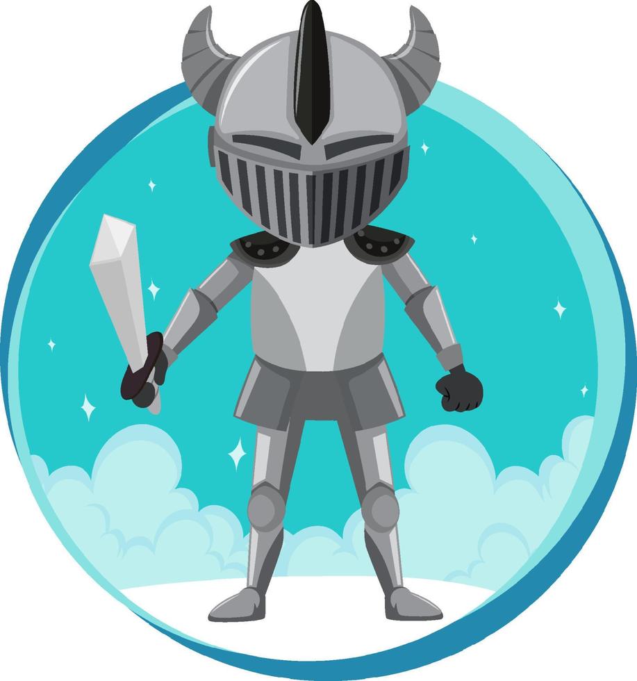 Fantasy knight character on white background vector