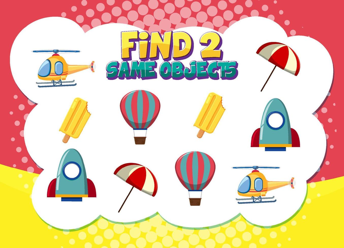 Find object game template of toy vector