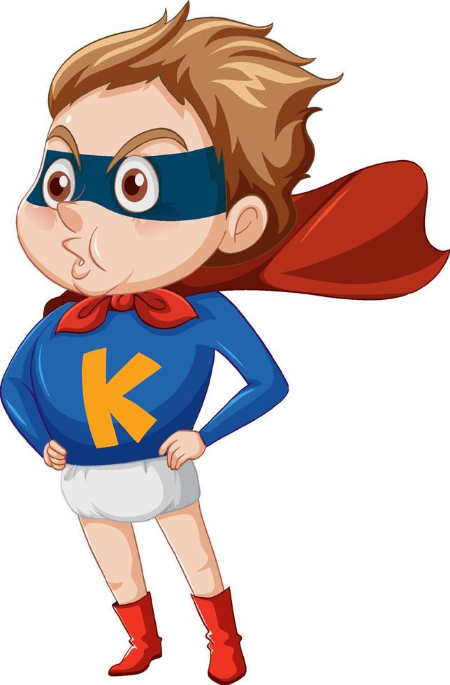 Little boy in superhero costume vector