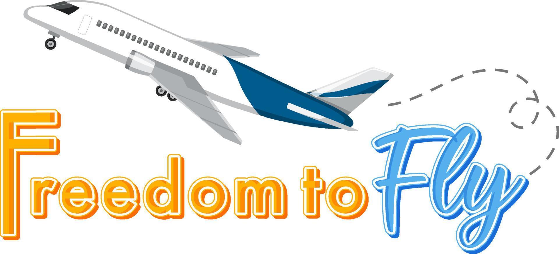 Freedom to fly typography design vector