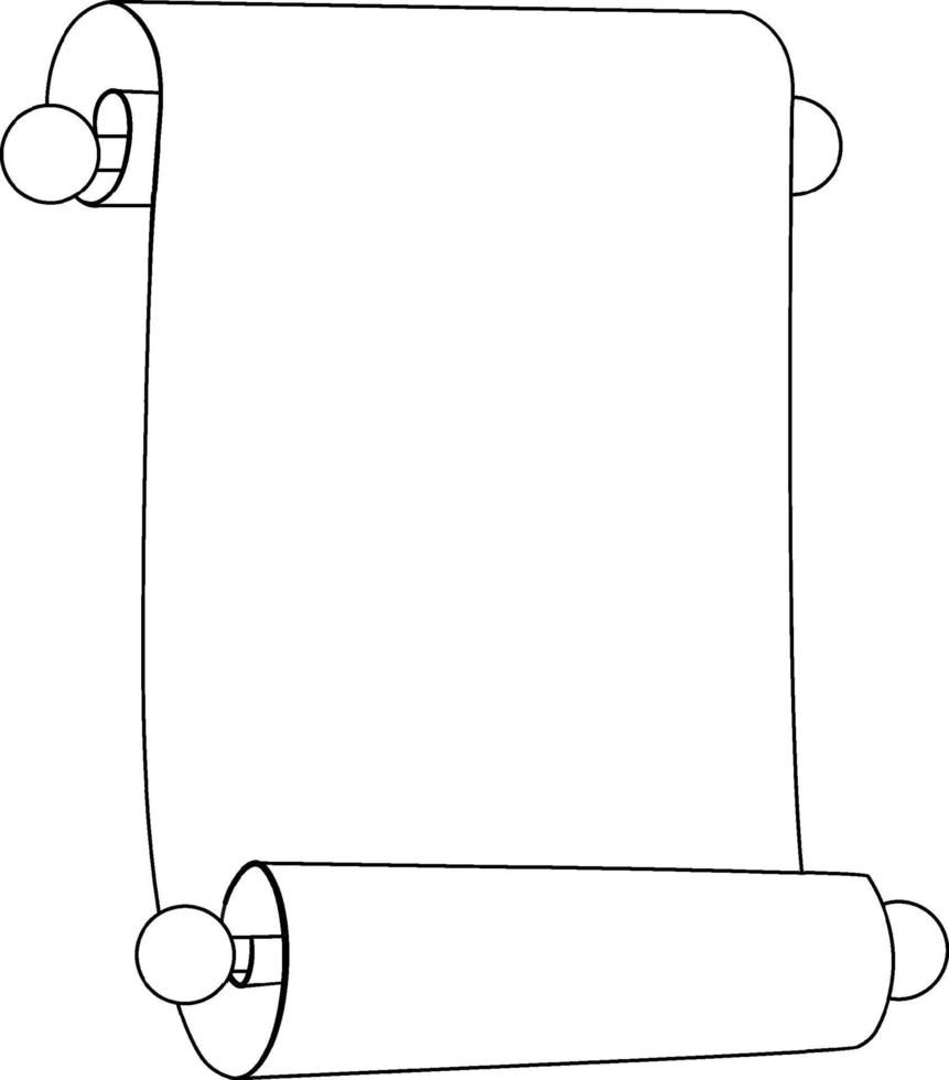 Paper scroll doodle outline for colouring vector