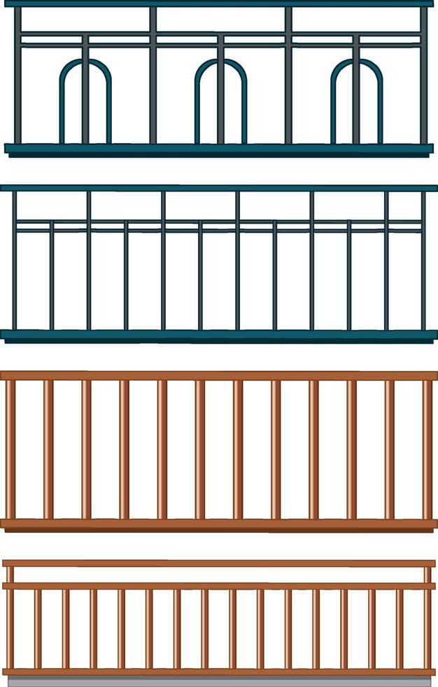 Set of small fence for decor vector