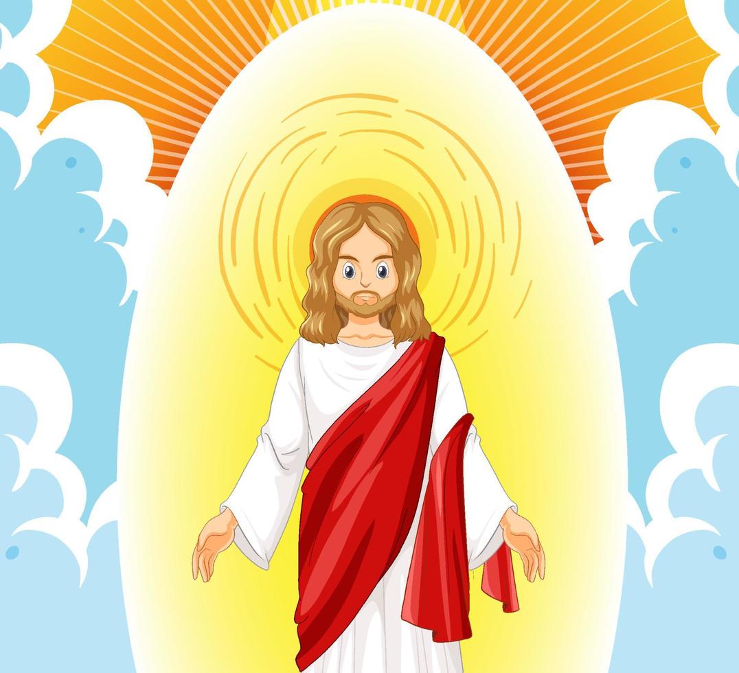 jesucristo en estilo de dibujos animados vector