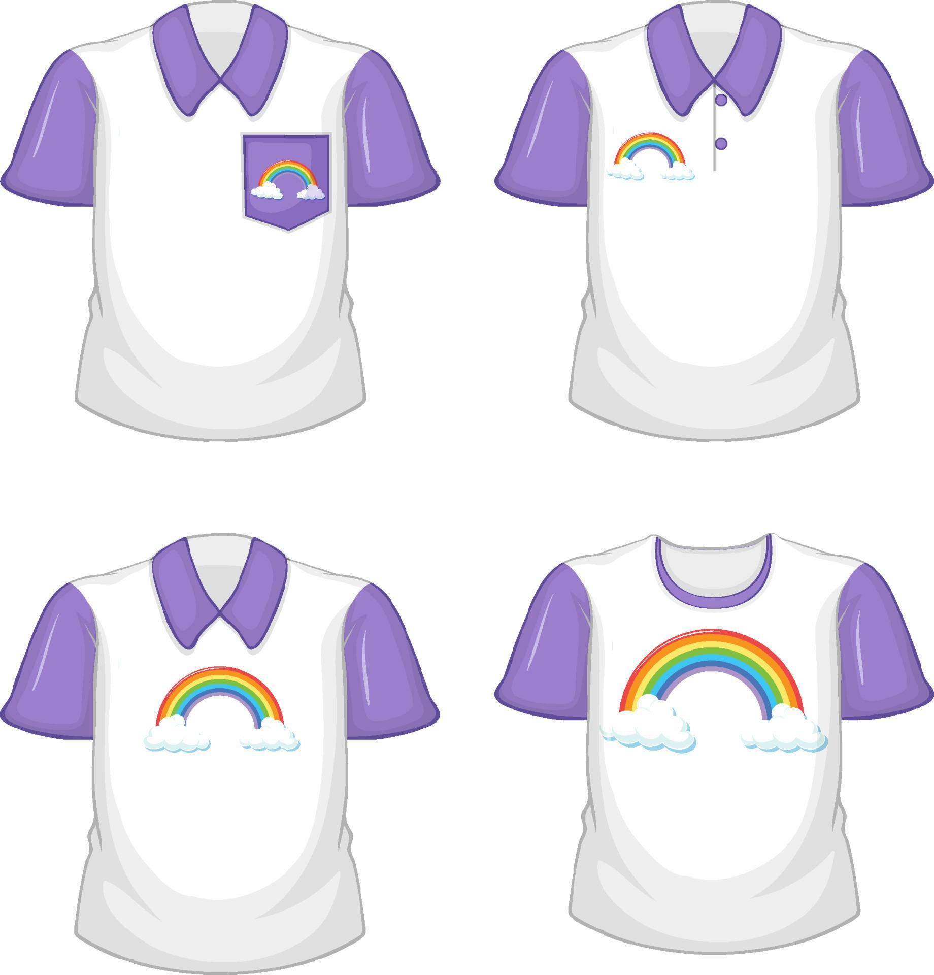 A white shirt with purple sleeves on white background 6159255 Vector