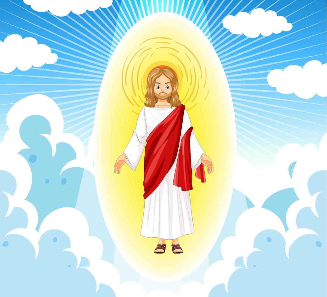 jesucristo en estilo de dibujos animados vector