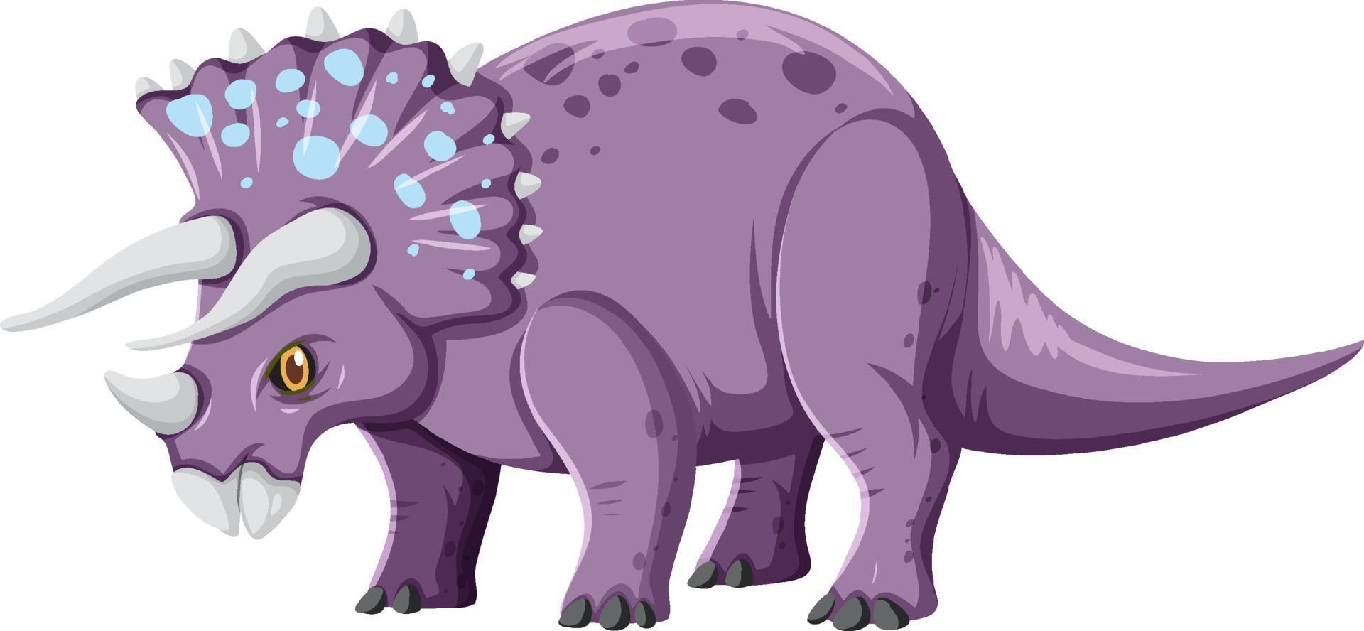 Triceratops dinosaur on white background vector