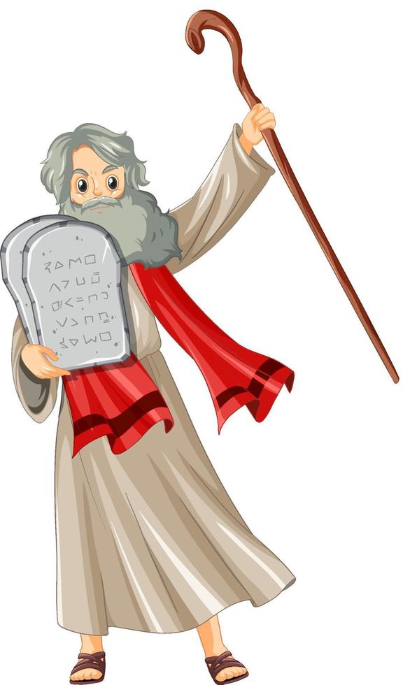 personaje de dibujos animados de Jesús sobre fondo blanco vector