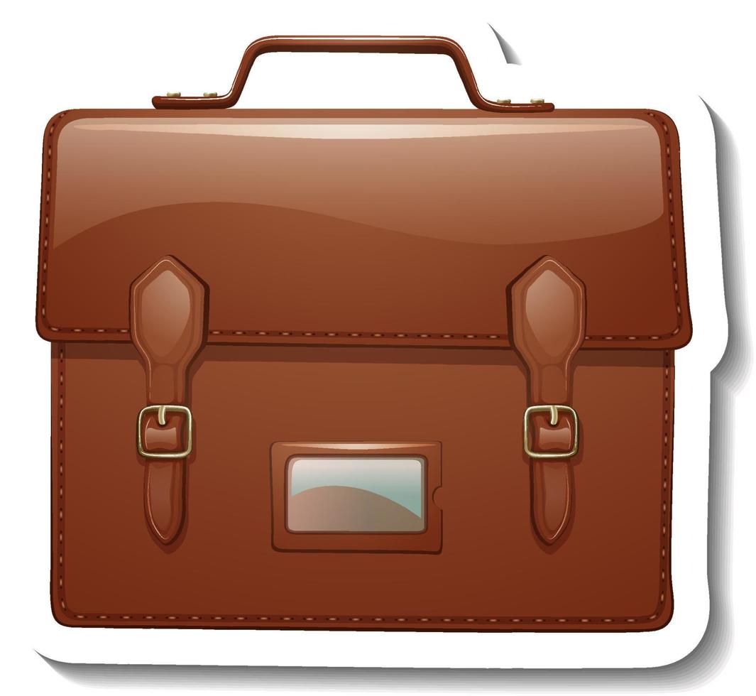 Brown vintage messenger bag in cartoon style vector