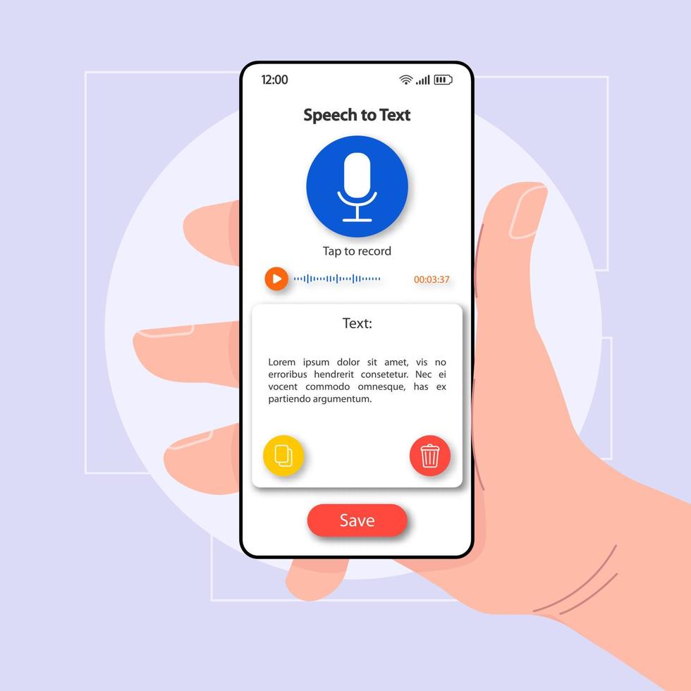 Smartphone screen showing voice-to-text feature in action