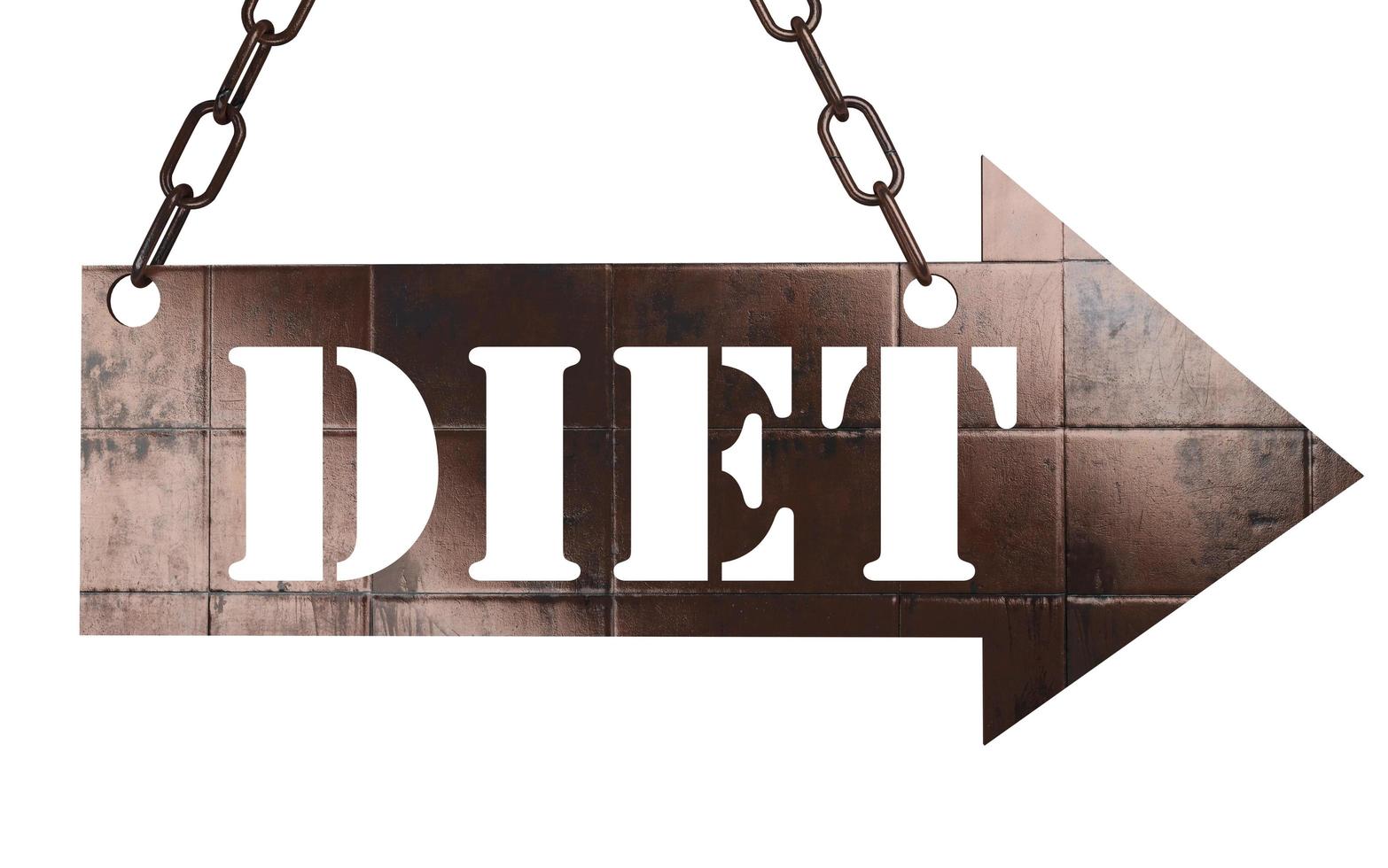 diet word on metal pointer photo