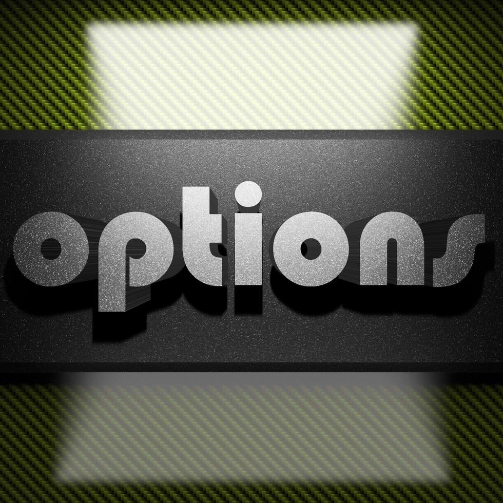 options word of iron on carbon photo