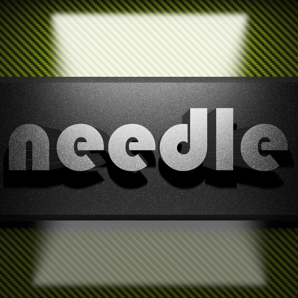 needle word of iron on carbon photo