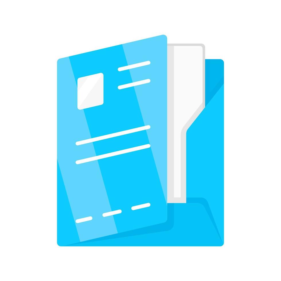 Document folder, paper case flat design color icon. Portfolio isolated vector illustration. Office work, bureaucracy symbol. Corporate documentation management, organization. Company clerk accessory