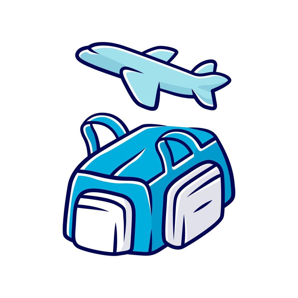 Flight, travelling bag color icon. Carry on duffel luggage, baggage pack. Handbag for travel, tourism. Bag with handles, pockets. Travelling, trip equipment, item. Isolated vector illustration