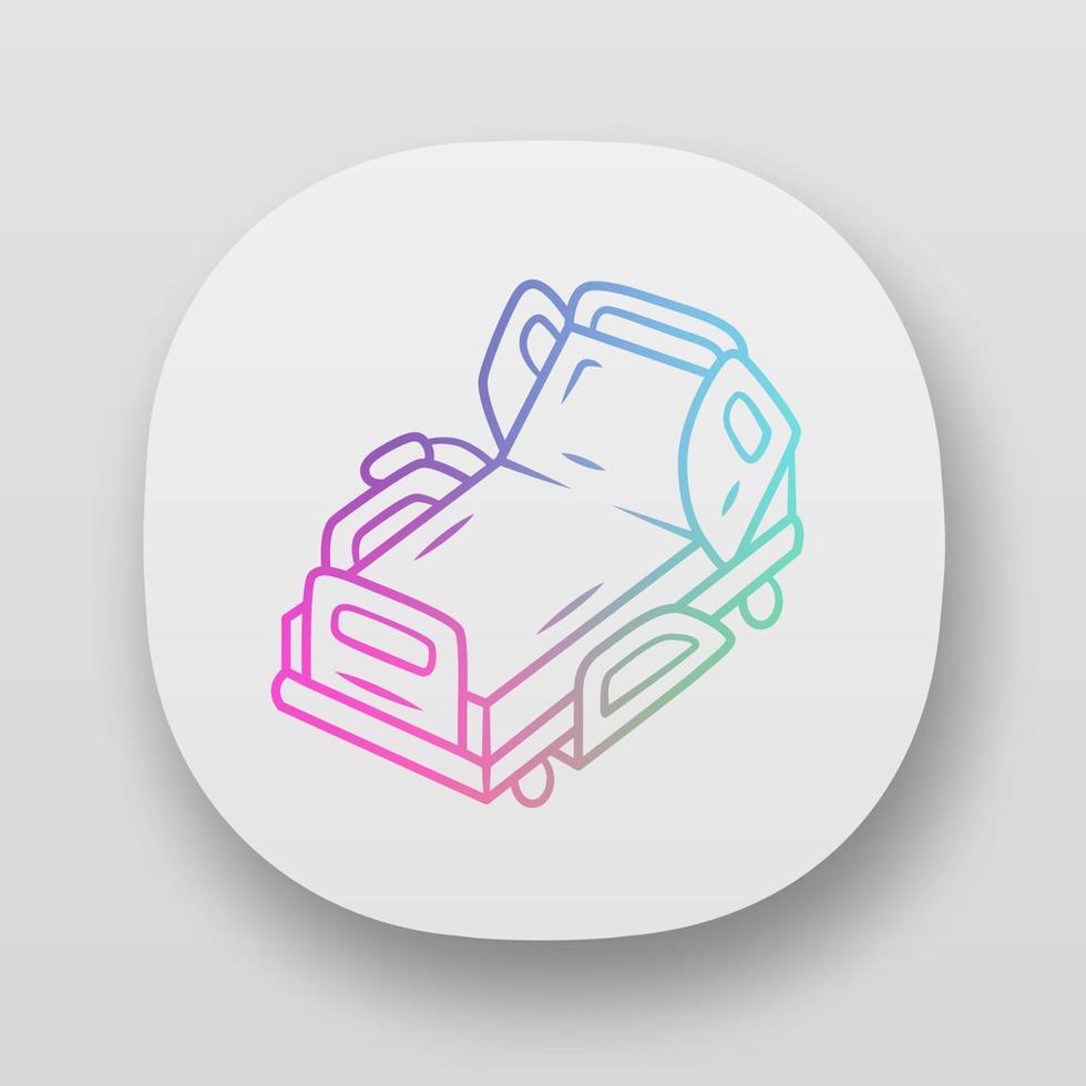 Motorized, electric hospital bed app icon. Device for physically disabled people. Paraplegic person treatment. UI UX user interface. Web or mobile applications. Vector isolated illustrations..