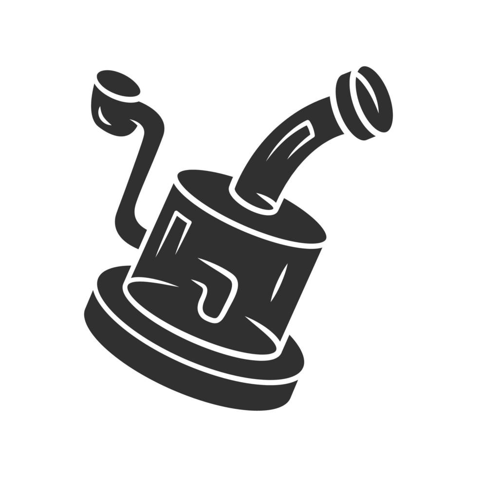 Glass rig color icon. Cannabis industry. Ganja smoking device. Hemp distribution and sale. Marijuana legalization. Bad habit. Drug use. Isolated vector illustration