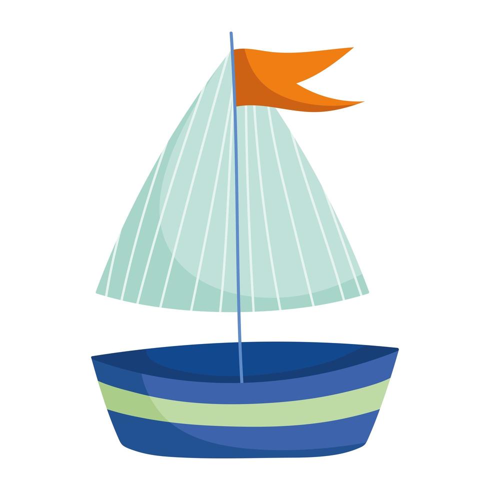 sailboat with flag vector