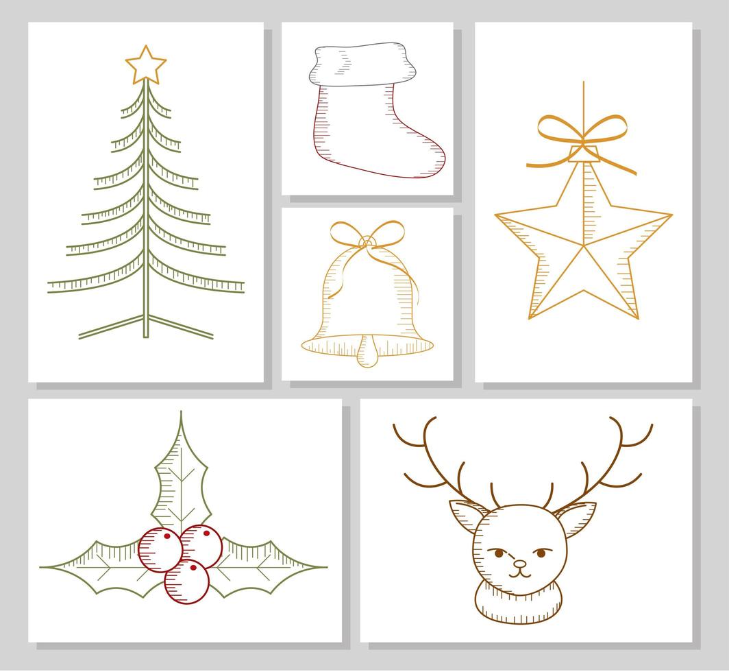 tarjetas de feliz navidad vector