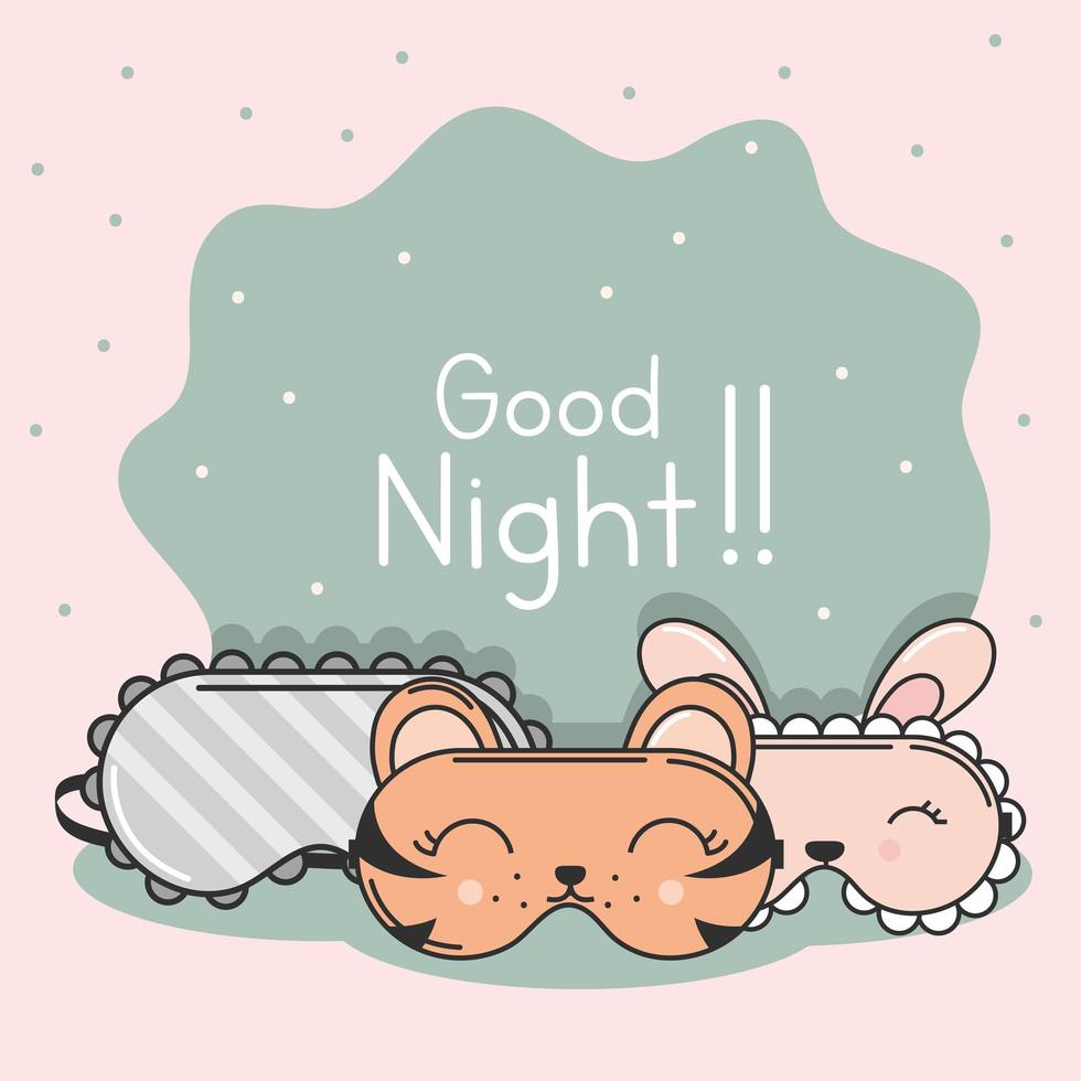 good night lettering vector