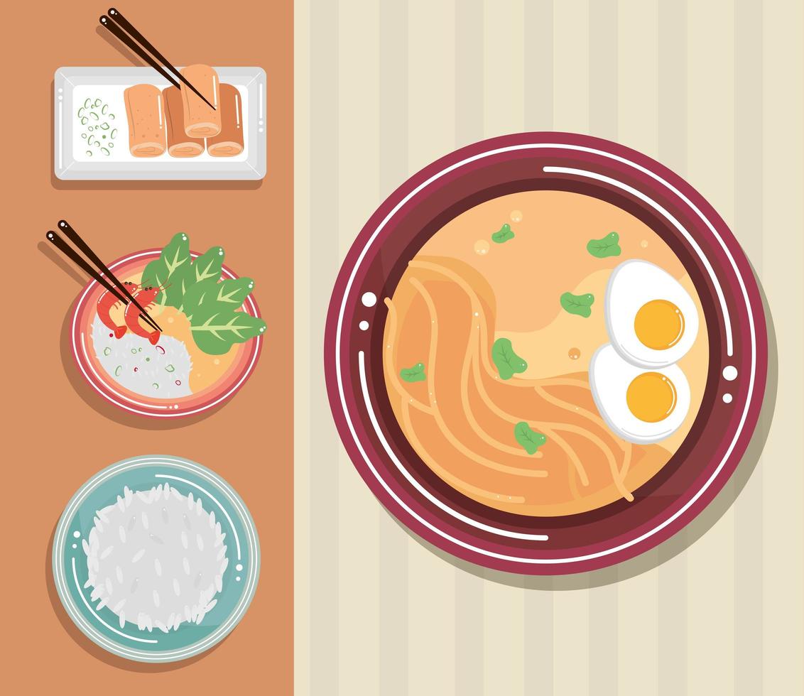 icons chinese food vector