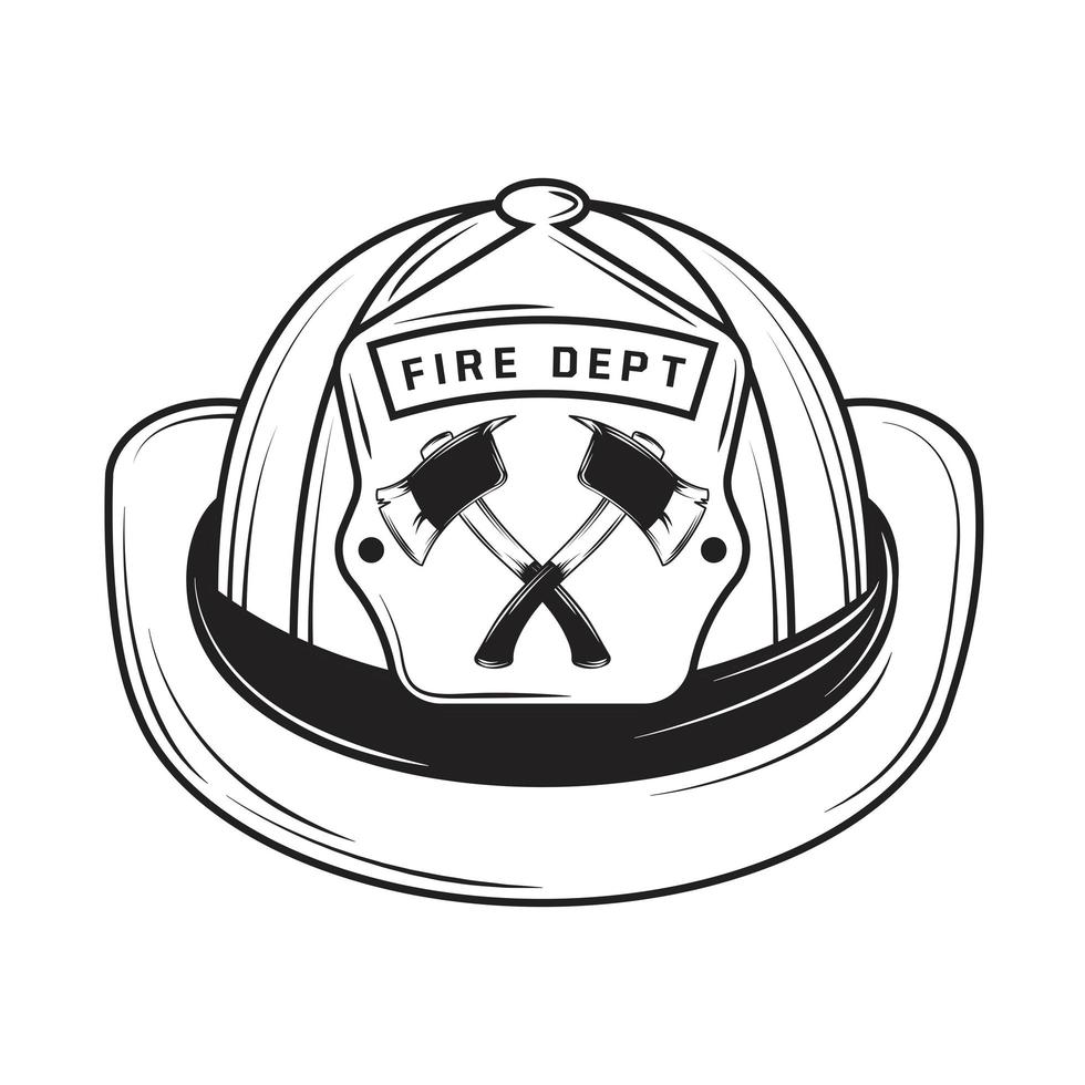 firefighter helmet with axes vector