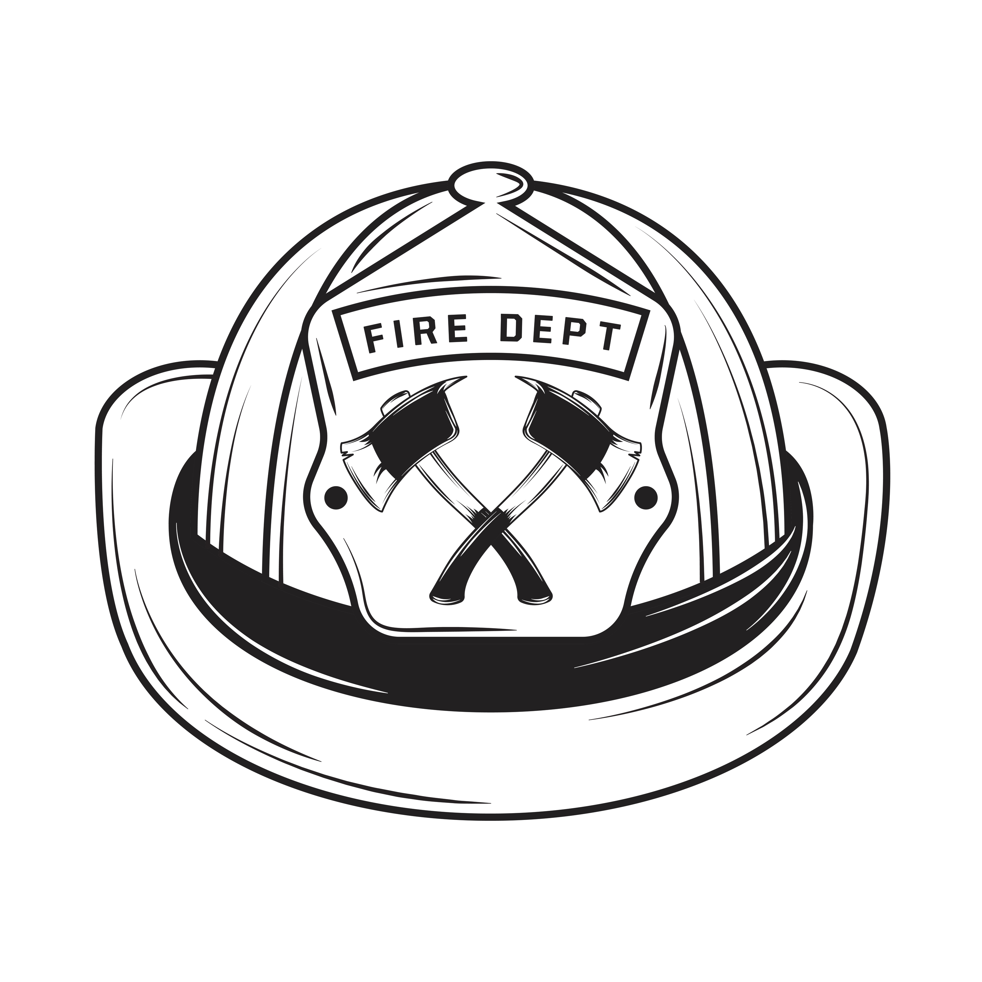 firefighter helmet with axes 6161042 Vector Art at Vecteezy