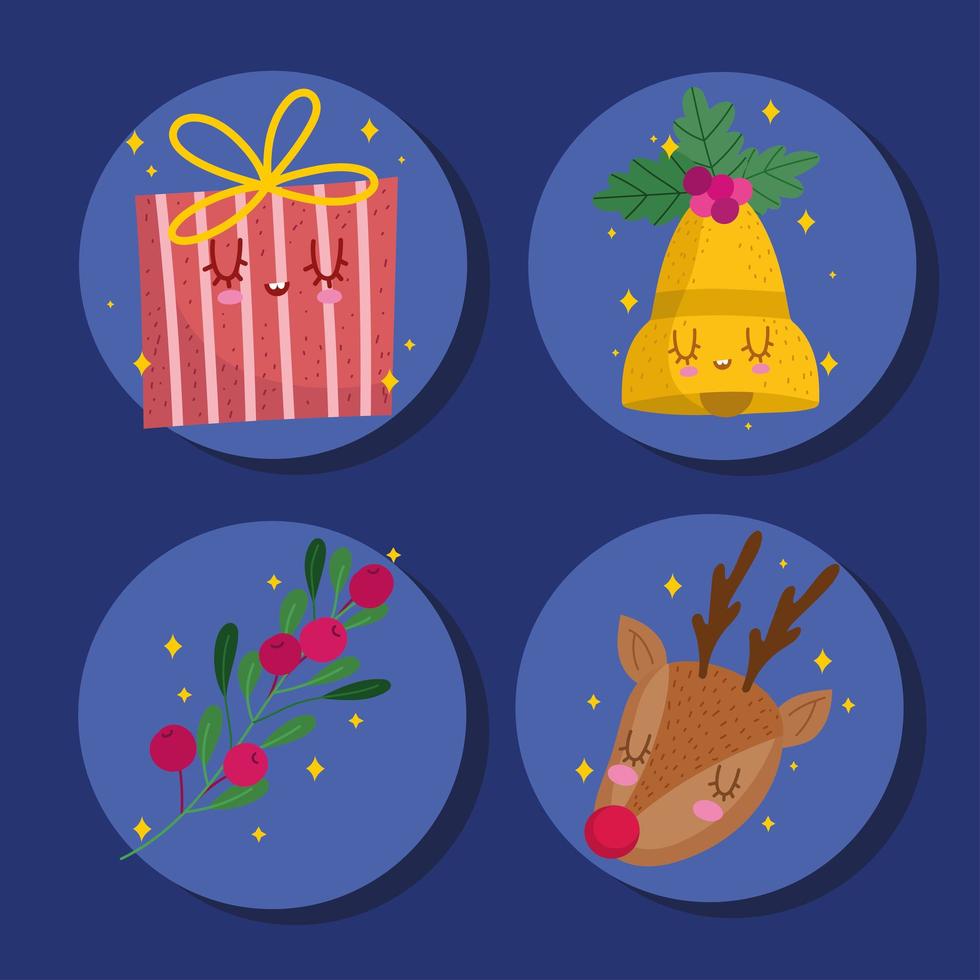 christmas decoration icons vector