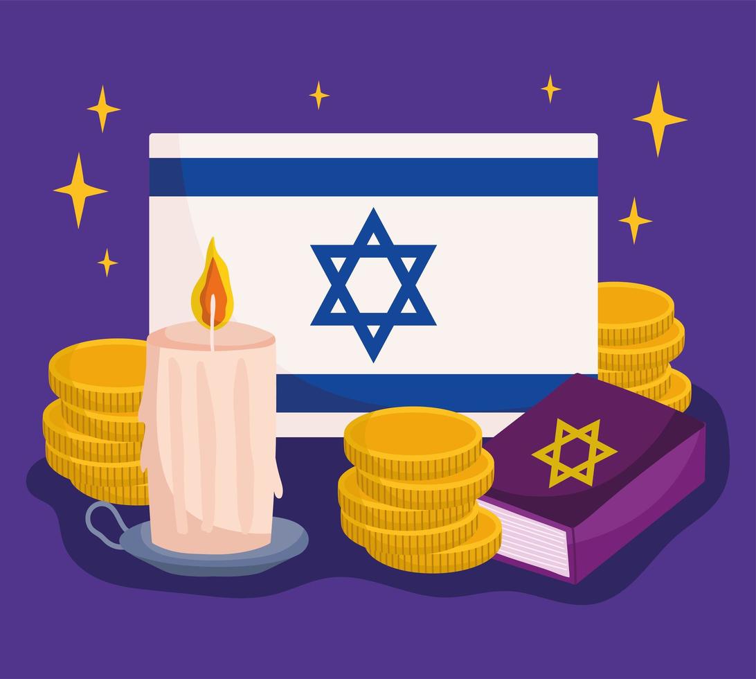 celebración judía de hanukkah vector