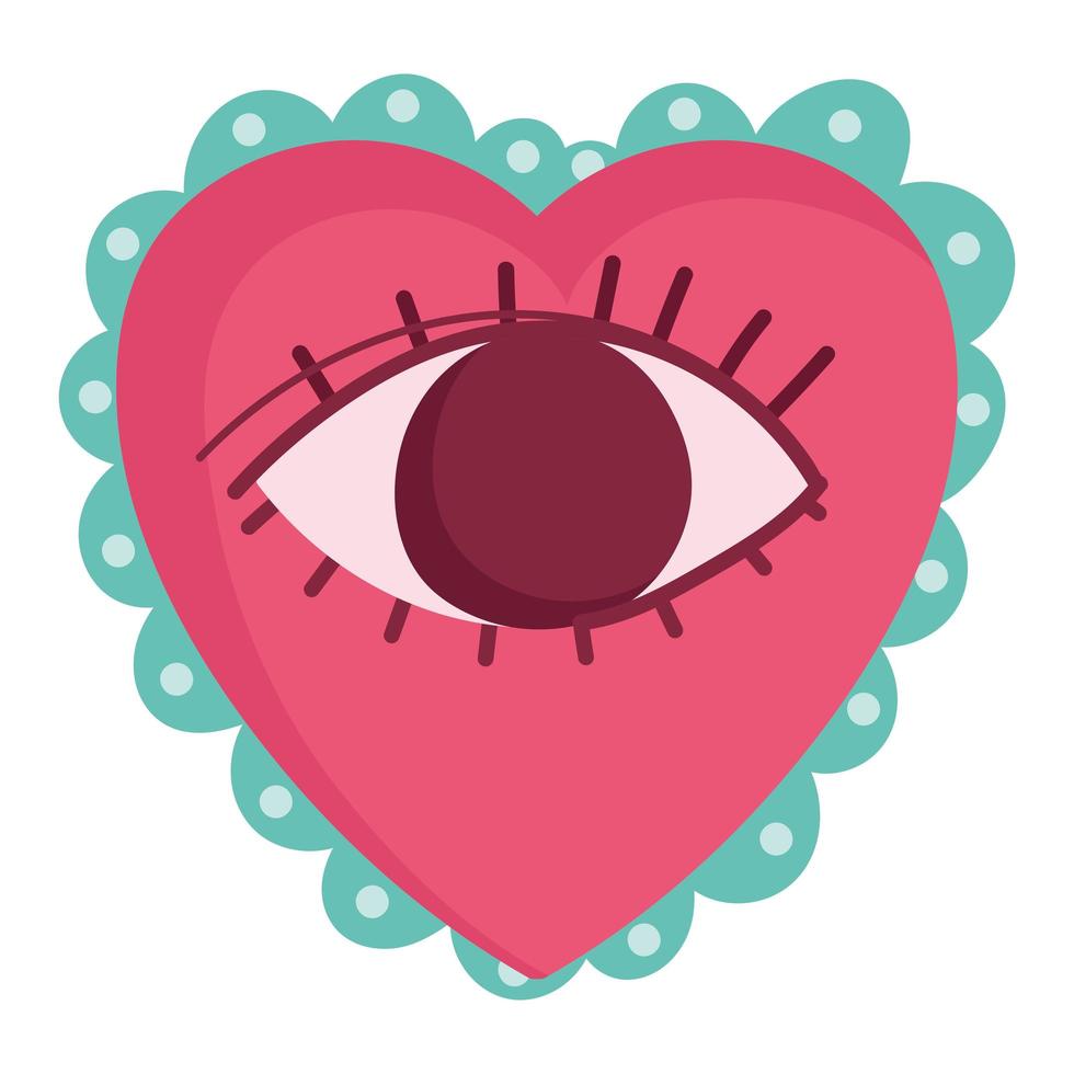 eye inside heart vector