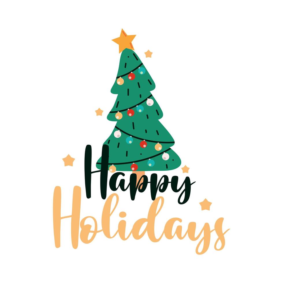 happy holidays celebration vector