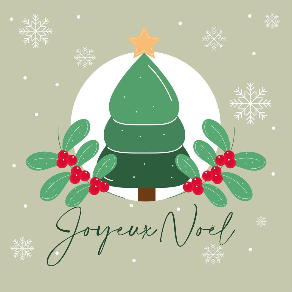 joyeux noel tarjeta de felicitación vector