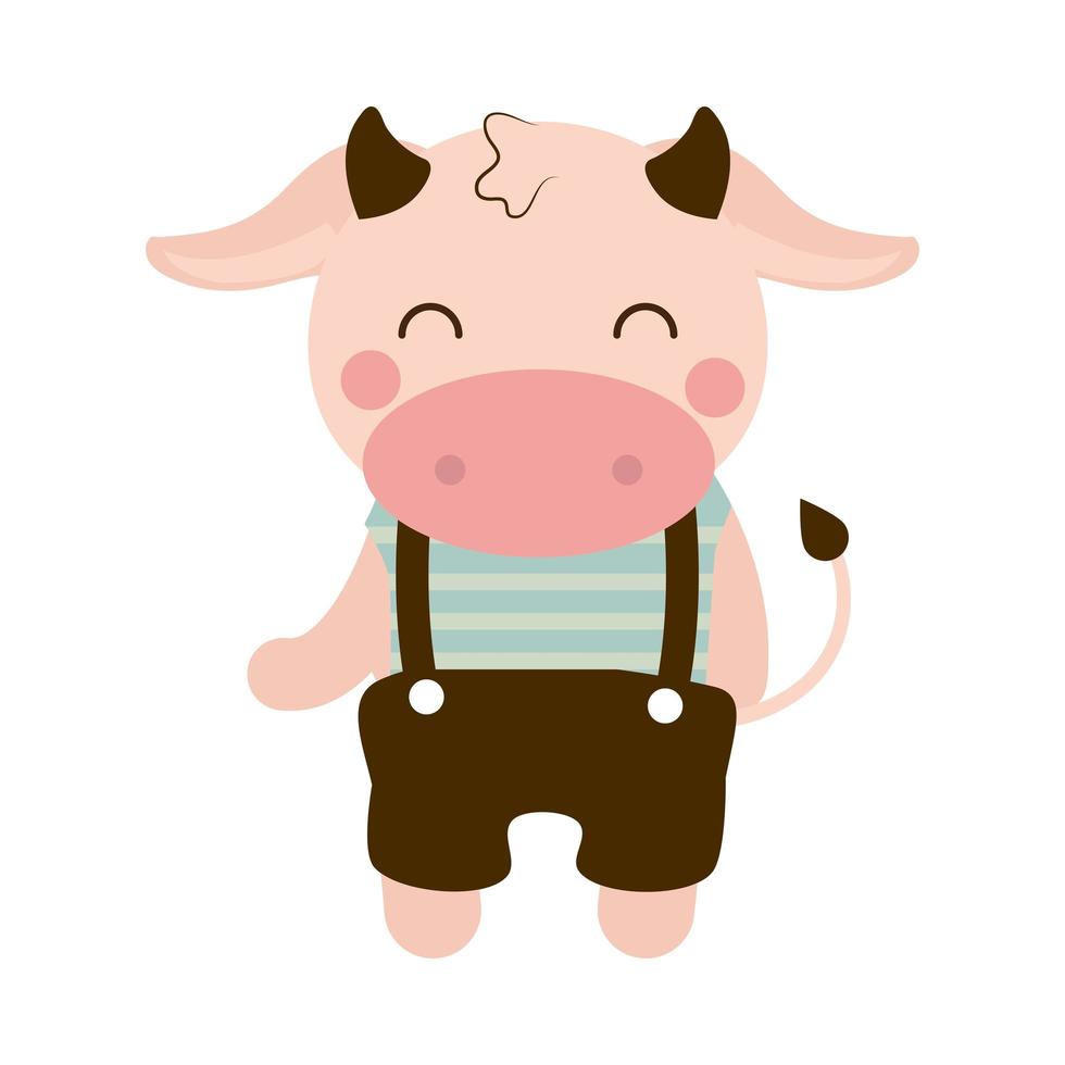 cute bull in pants vector