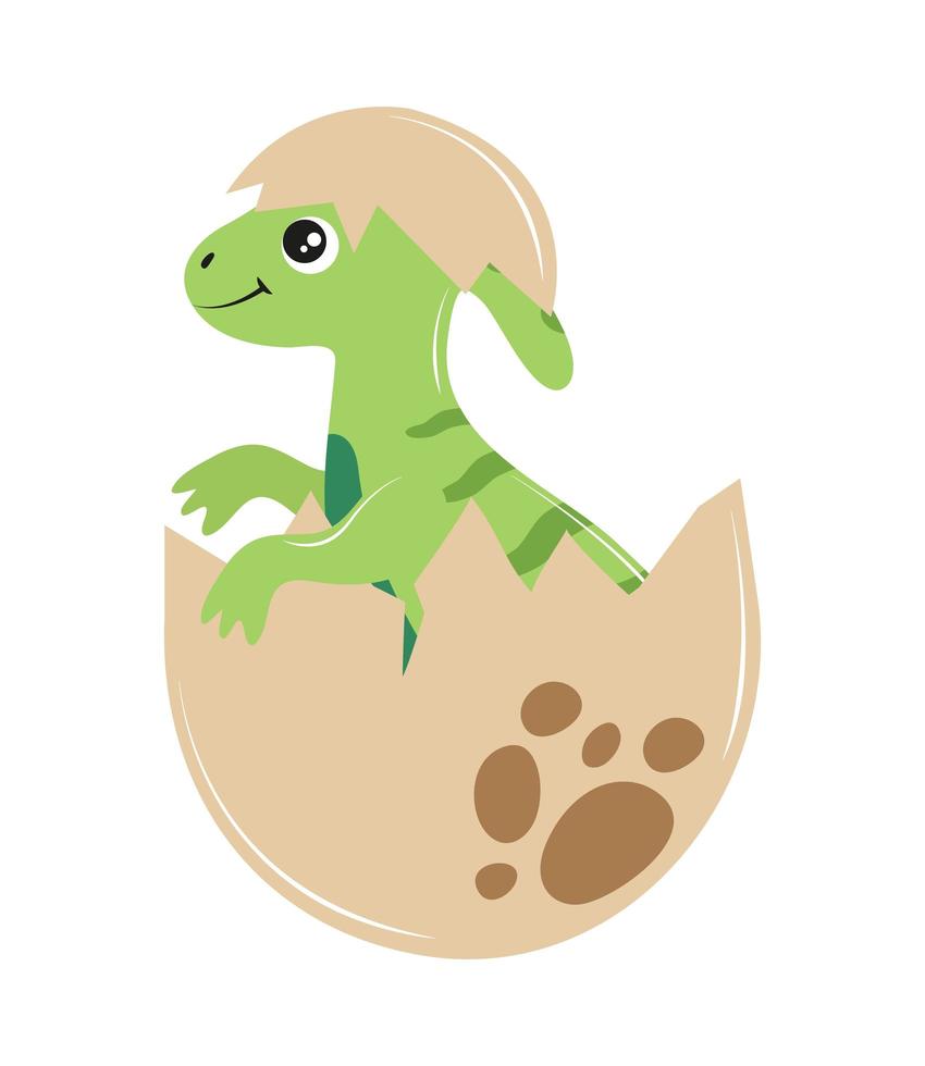green dinosaur in shell vector